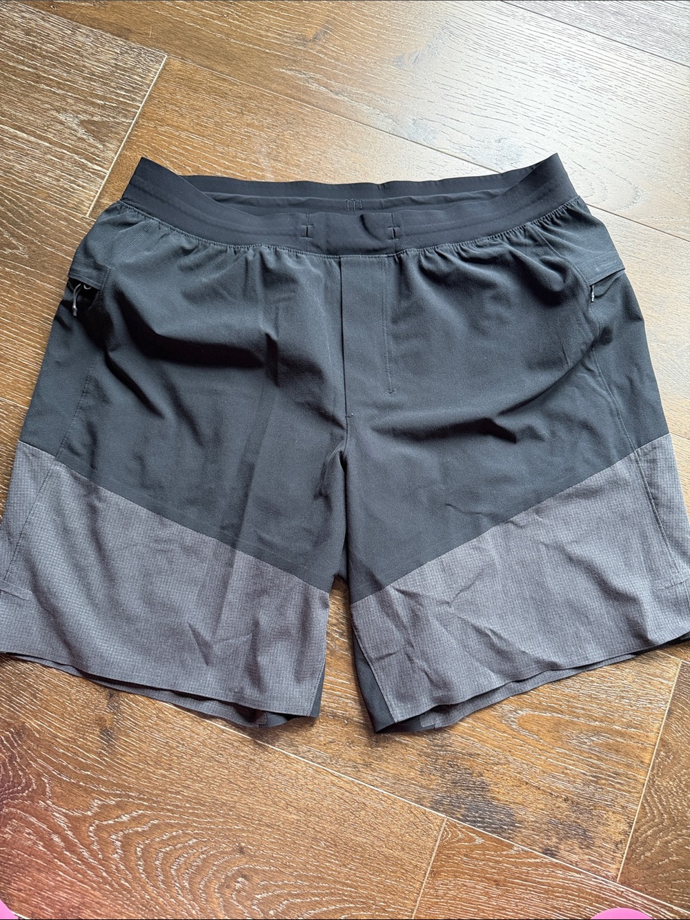 lululemon athletica Lined Black and Gray Men's Training Shorts